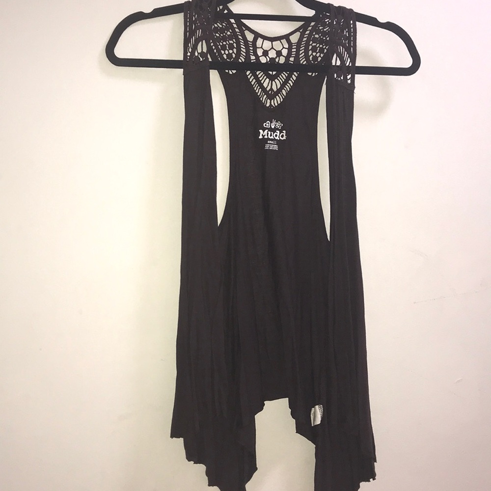 Dark brown cardigan vest. Size SMALL